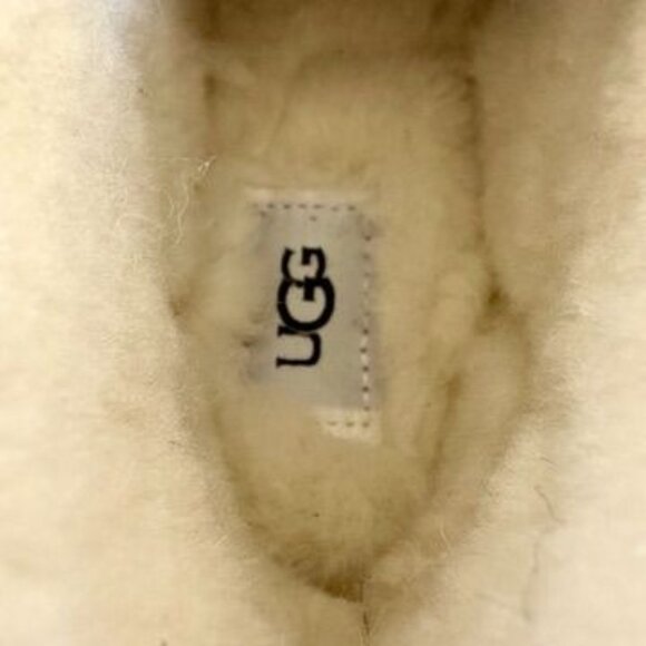 UGG Neumel Chopd White Pebble Leather Chukka Ankle Boots Shearling Lined Mens 11 - Picture 12 of 16